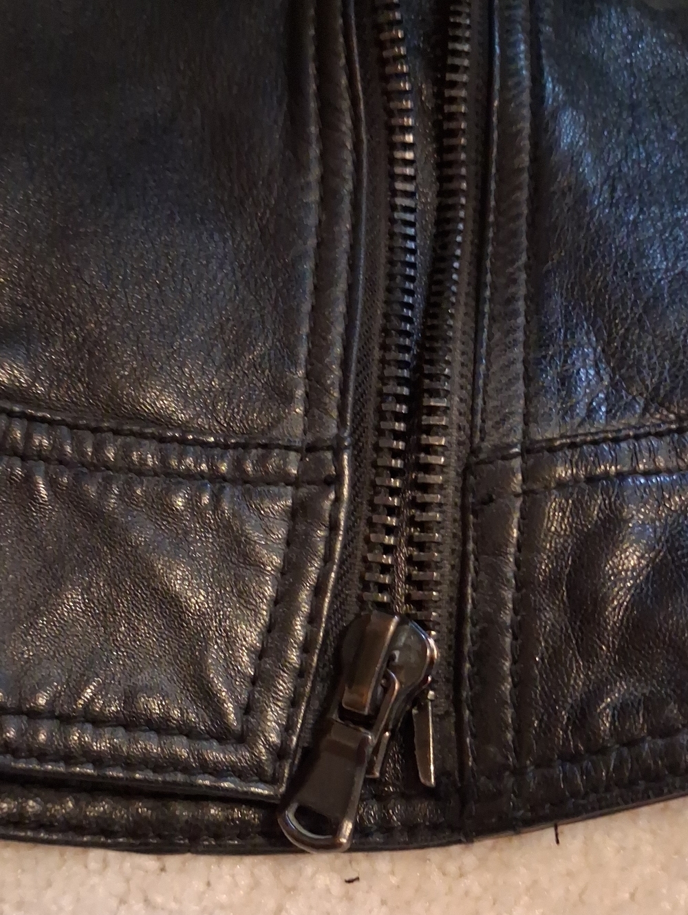 Black Rivet Women's Black Genuine Leather Moto Jacket. Sporty and Sleek. Y2k L - Picture 12 of 15